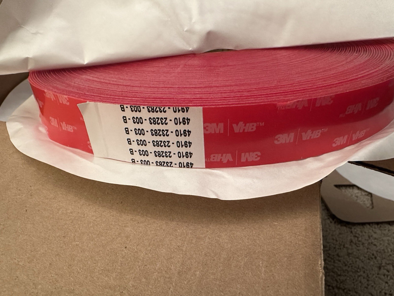 3M VHB Tape 4910 - Clear - 1.000in x 36yd - CASE OF (9) ROLLS - 324yd / 296.262m