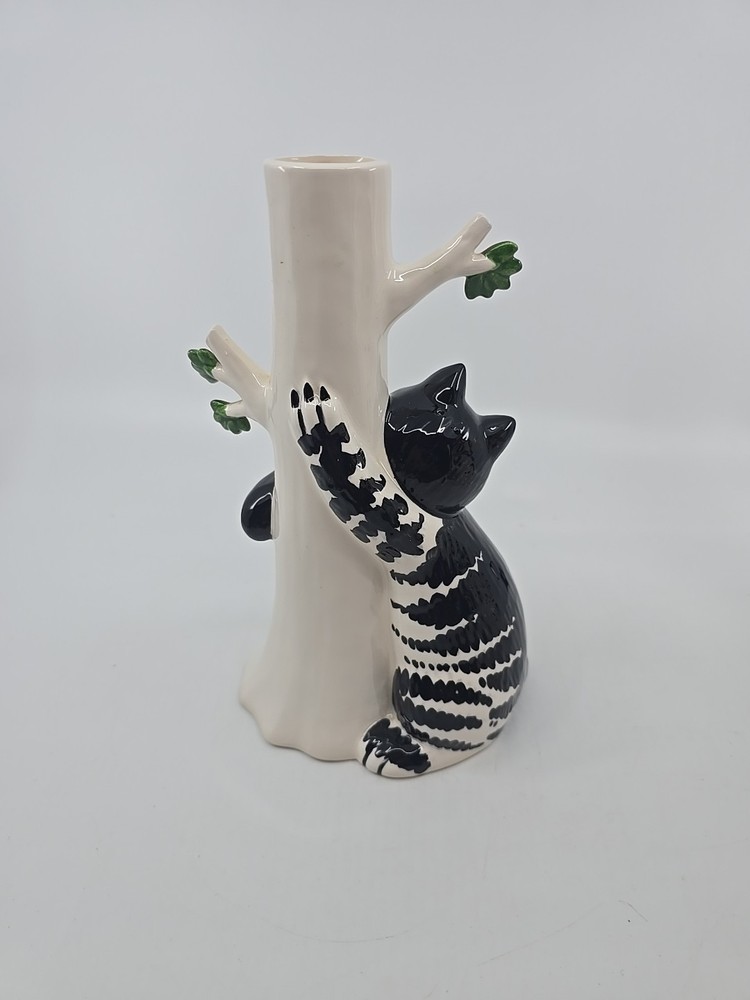Kliban Cat & Owl Ceramic Tree Bud Vase 8" HM2-2