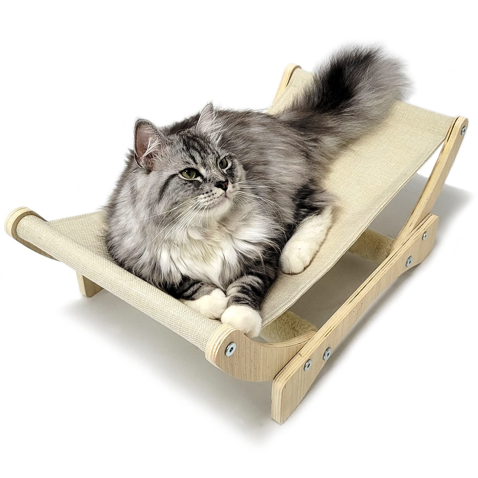 HeyKitten 24in Cat Hammock Elevated Couch Bed with Sturdy Stand Raised Loungi...