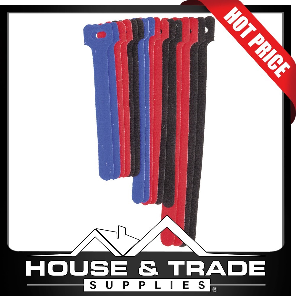 Cable Ties Hook & Loop Mixed Lengths 16 Piece HP1232