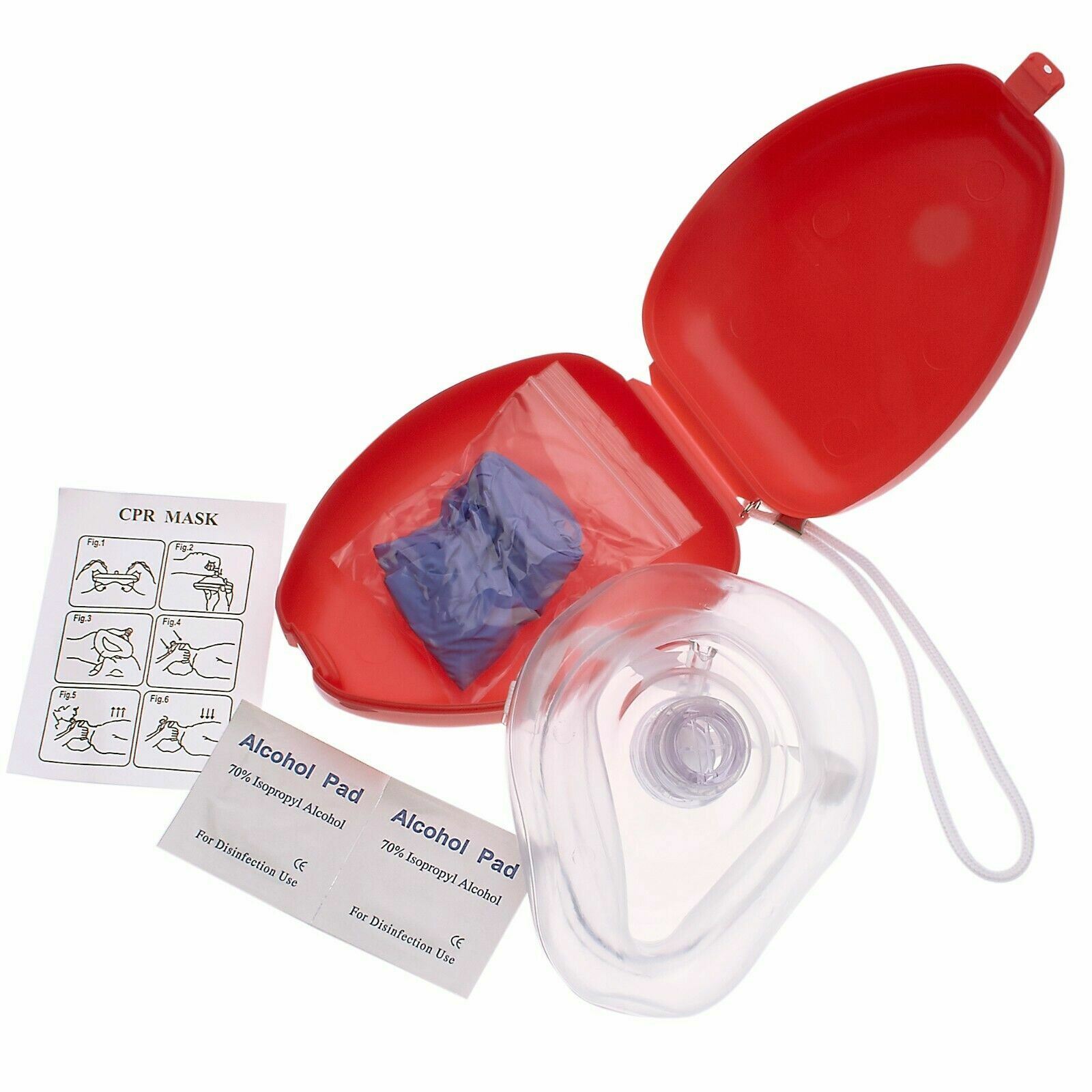 AED First Aid Kit-CPR Rescue Mask with Case, Razor, Tourniquet, EMT Shears +More
