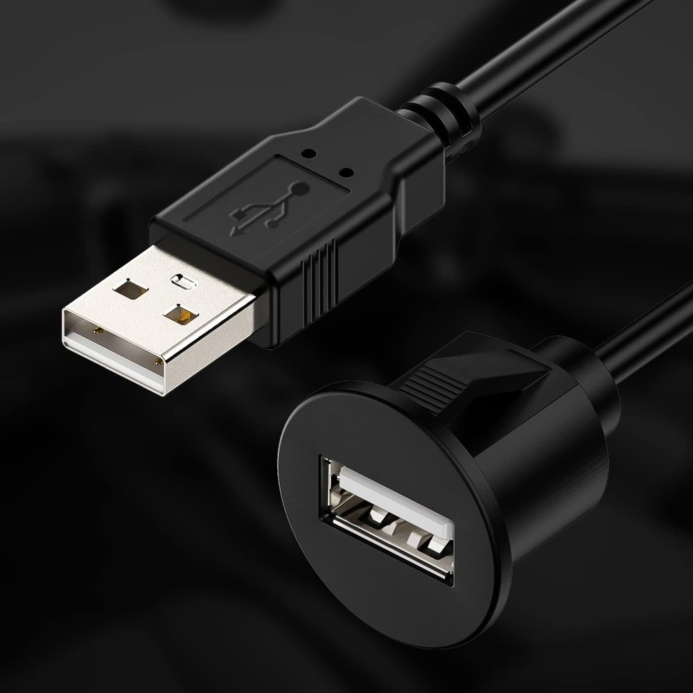 Universal Auto USB Extension Cable Dashboard 3 feet,