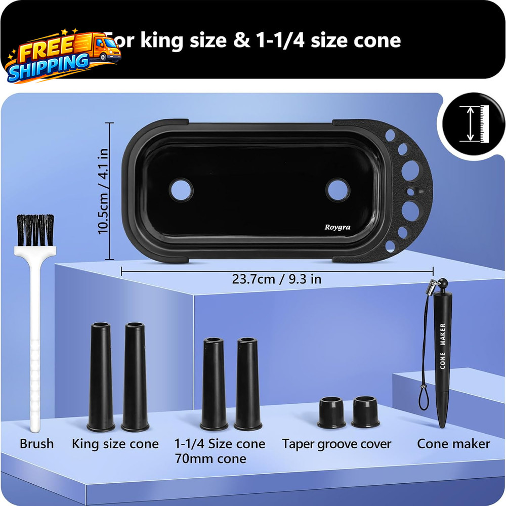 Foldable Rolling Tray Set with Cone Loader Cone Filler Roller - Pre Roll Machine