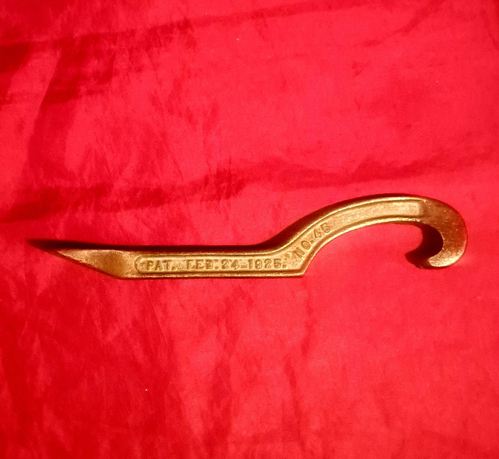 Antique Akron Brass Co Hydrant Wrench No. 10 Wooster Ohio Pat. -Feb 24 1925 Rare