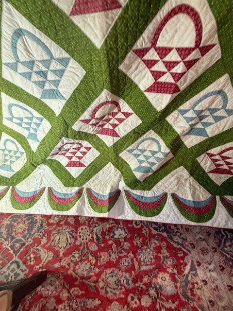 Glorious 19Th Century Basket Quilt