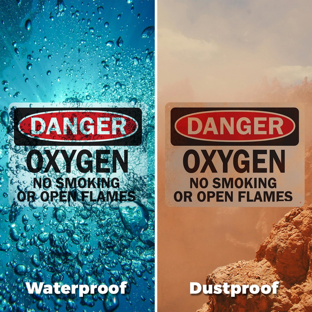 (2 Pack) Oxygen OSHA Danger Sign Decal Metal Plastic