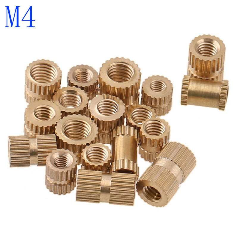 M4 4mm  Brass Solid Knurled Nuts Thumb Nuts Insert Embedded Nuts