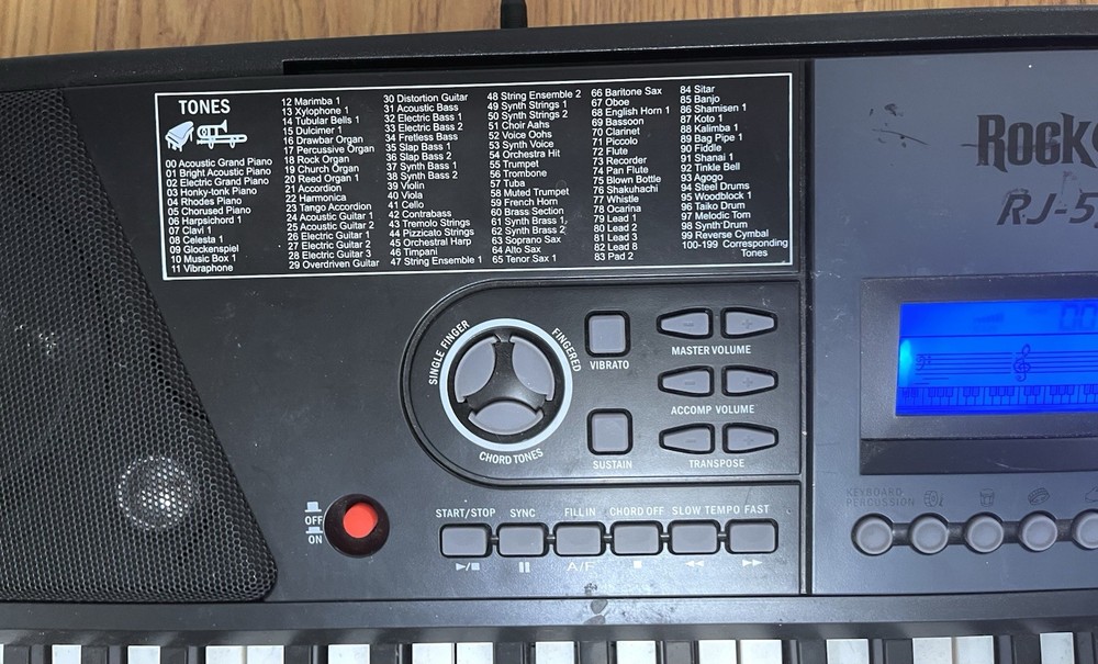 RockJam RJ-561 Multi-function Keyboard & Power Cord Tested Works!