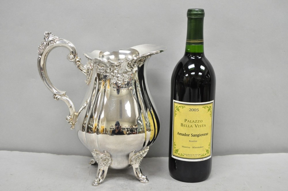 Vintage Baroque by Wallace 267 Silver Plated Footed Lemonade Water Pitcher