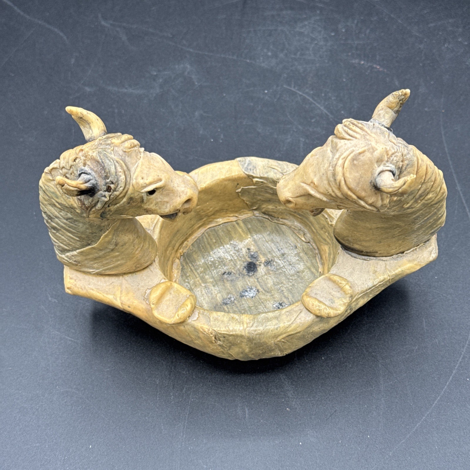 Folk Art Dueling Donkey Ashtray