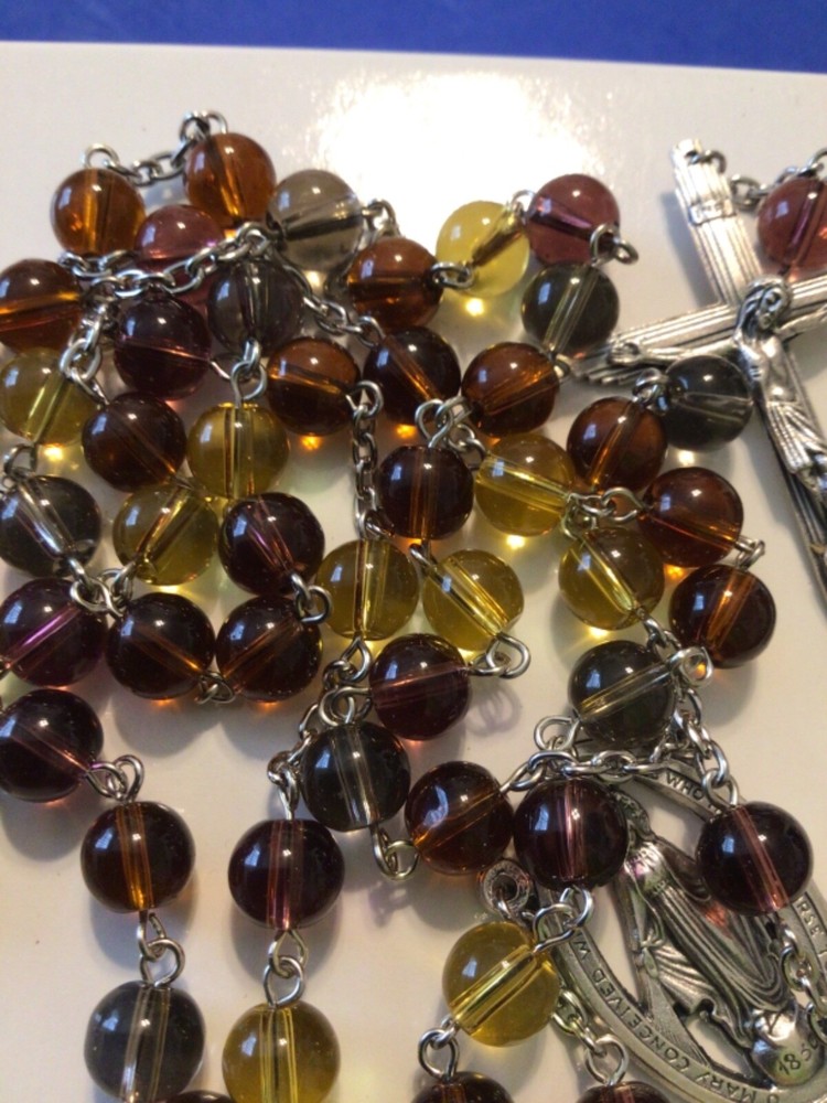 Miraculous ROSARY Camo Glass with Camouflage Case Protection 8mm Handmade