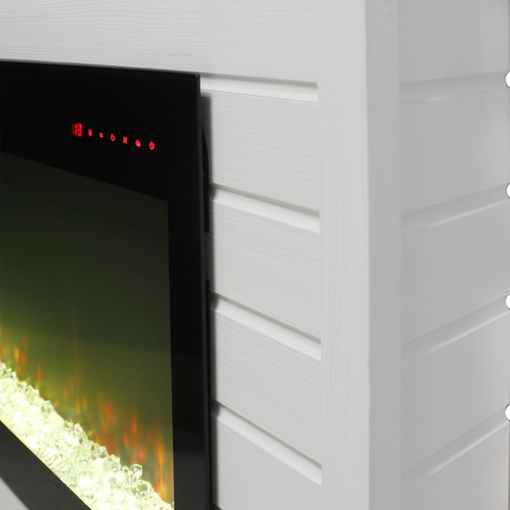 1400W Electric Fireplace Insert with Mantel, Remote & Timer