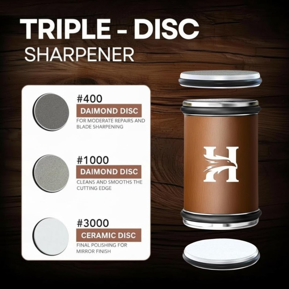 High Carbon Stainless Steel Rolling Knife Sharpener Kit – 400, 1000 & 3000 Gr...