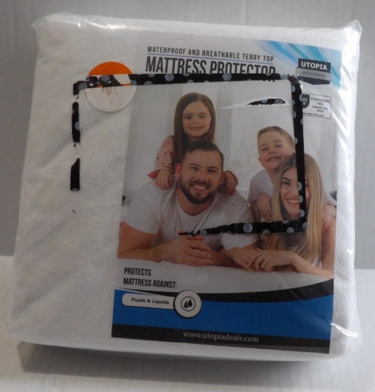 Utopia Waterproof Terry Top Mattress Protector, Full Size, Fluid Protection NEW