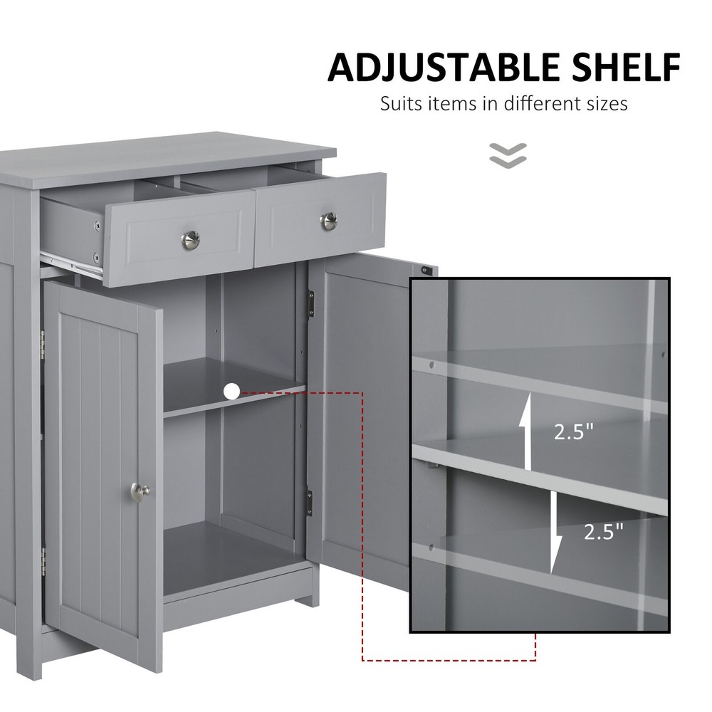 Bathroom Floor Cabinet Storage Organizer Kitchen Cupboard with Adjustable Shelf