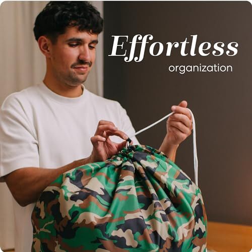 Nylon Laundry Bag - Locking Drawstring Closure and Machine 30" x 40" Camouflage