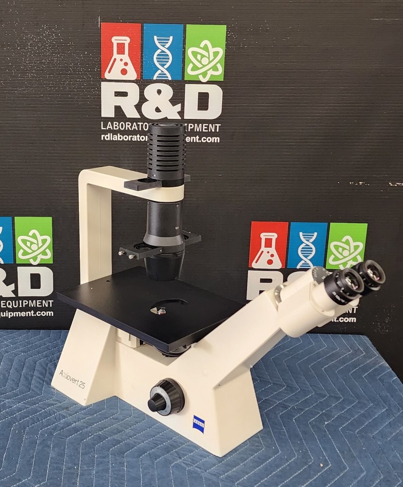 Carl Zeiss AXIOVERT 25 Phase Contrast Reverse Microscope With 2 Objectives