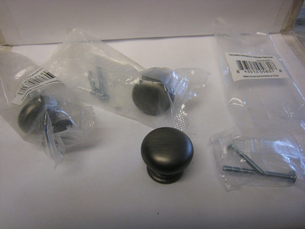 3  Decorative Hardware  2980 BNBDL Florence 1-1/4" Mushroom Cabinet Knobs solid