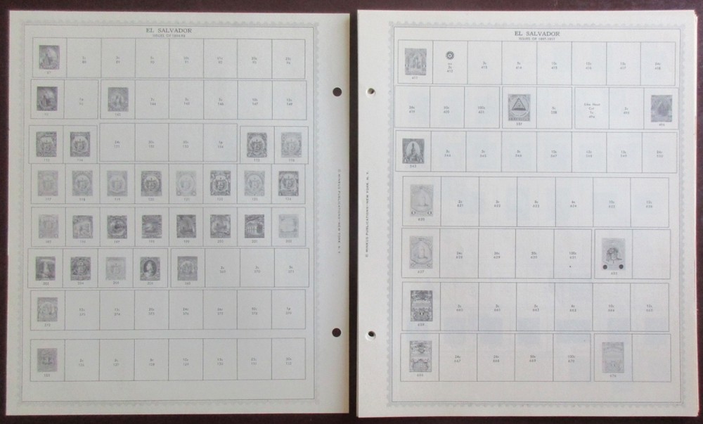 El Salvador: Clean Set of Unused Minkus Supreme Global Pages to 1982