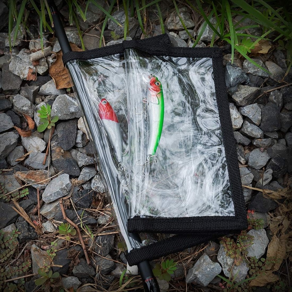 4 Pack Clear Fishing Bait Wraps Prevnet The Sharp Large, Medium, 4Pcs（2L+2M）