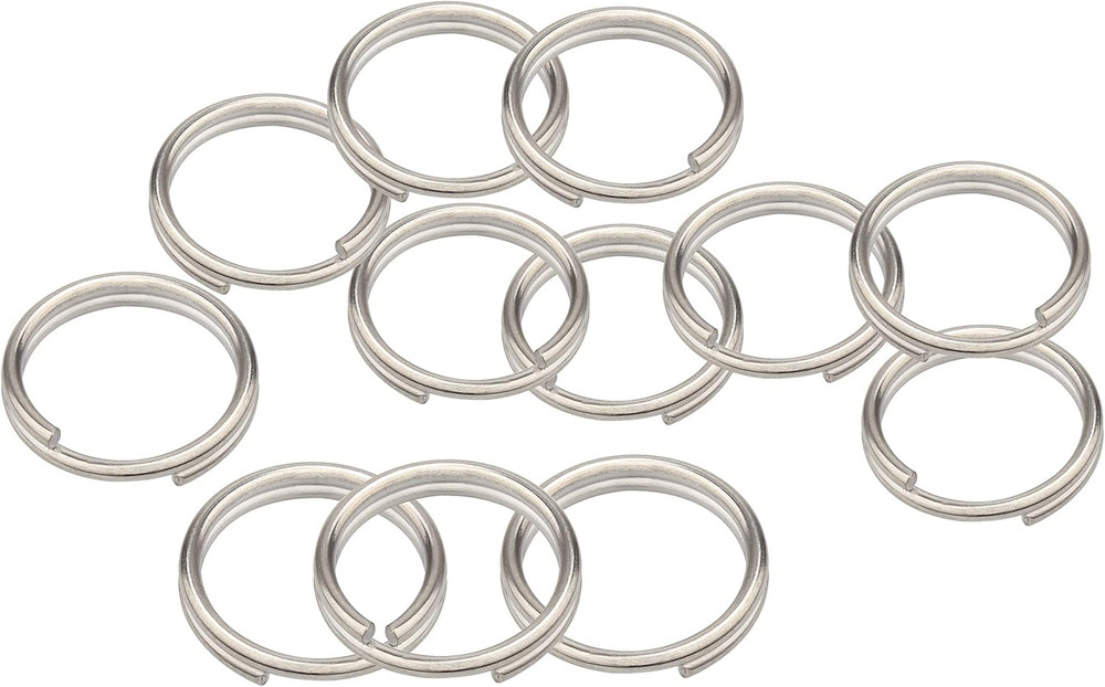 Split Ring,  12 Pack of Titanium Alloy Small Key Rings (Diameter: 10Mm)
