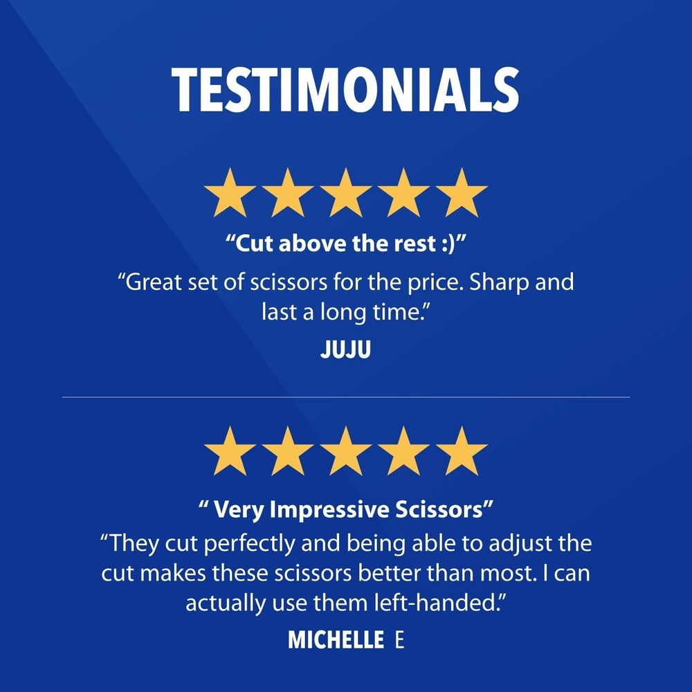 Durable 8” Titanium Bonded Scissors Set - Adjustable Glide for Precision Cutting