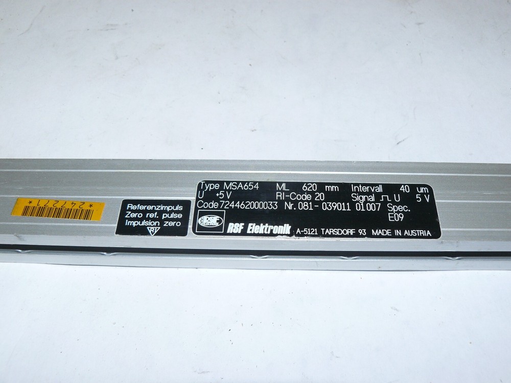 RSF ELECTRONIC MSA 654 04-1F LINEAR ENCODER 5V 620MM X 40µM 081-039011