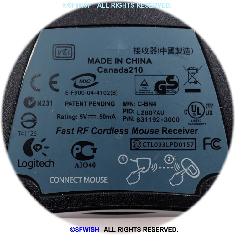 logitech C-BN4 USB RF Mouse Receiver