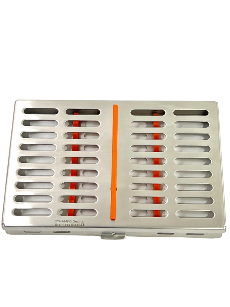 Dental Instruments Sterilization Box for 10 Instruments w/ Silicone Inserts