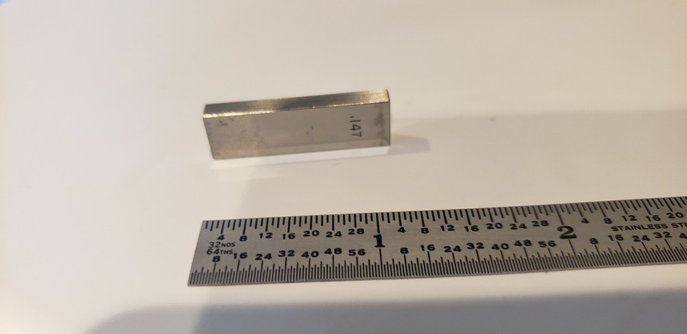 .147" Unknown Brand Rectangular Steel Gage Gauge Block.