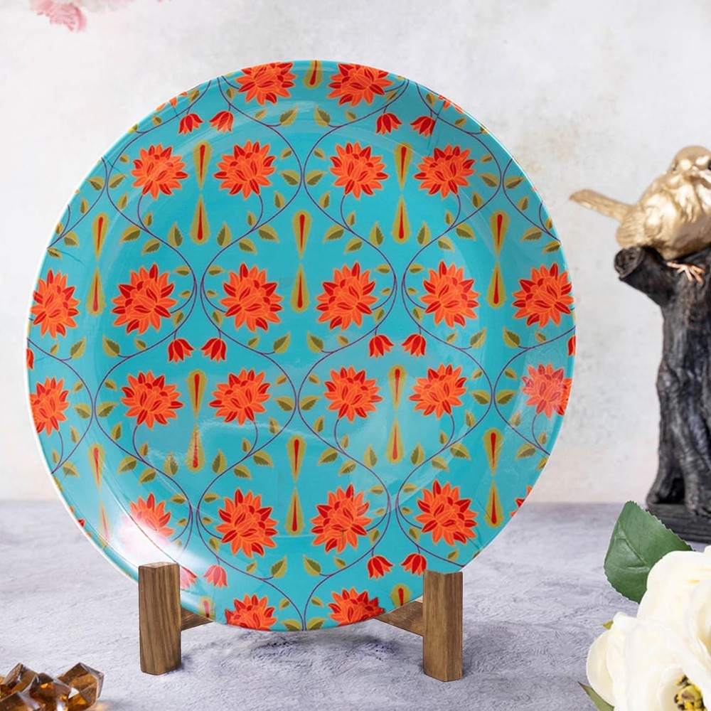 Plate Stands for Display, 7 Inch Plate Holders for Displaying, Rustic Solid W...