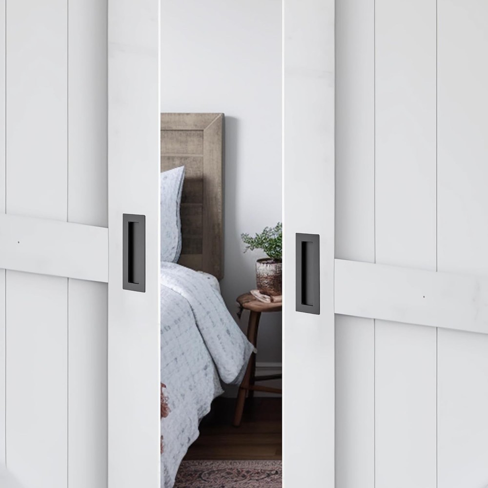 2 Pack Pocket Door Handles Sliding Closet Door Pulls 5.9" Flush Barn Door Pulls