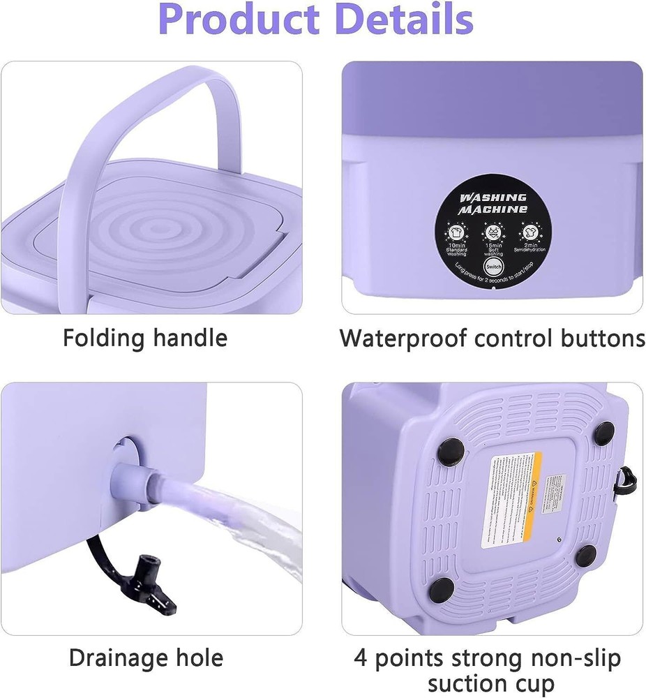 8L Mini Washing Machine Folding Portable Sterilization Drying Laundry Machine
