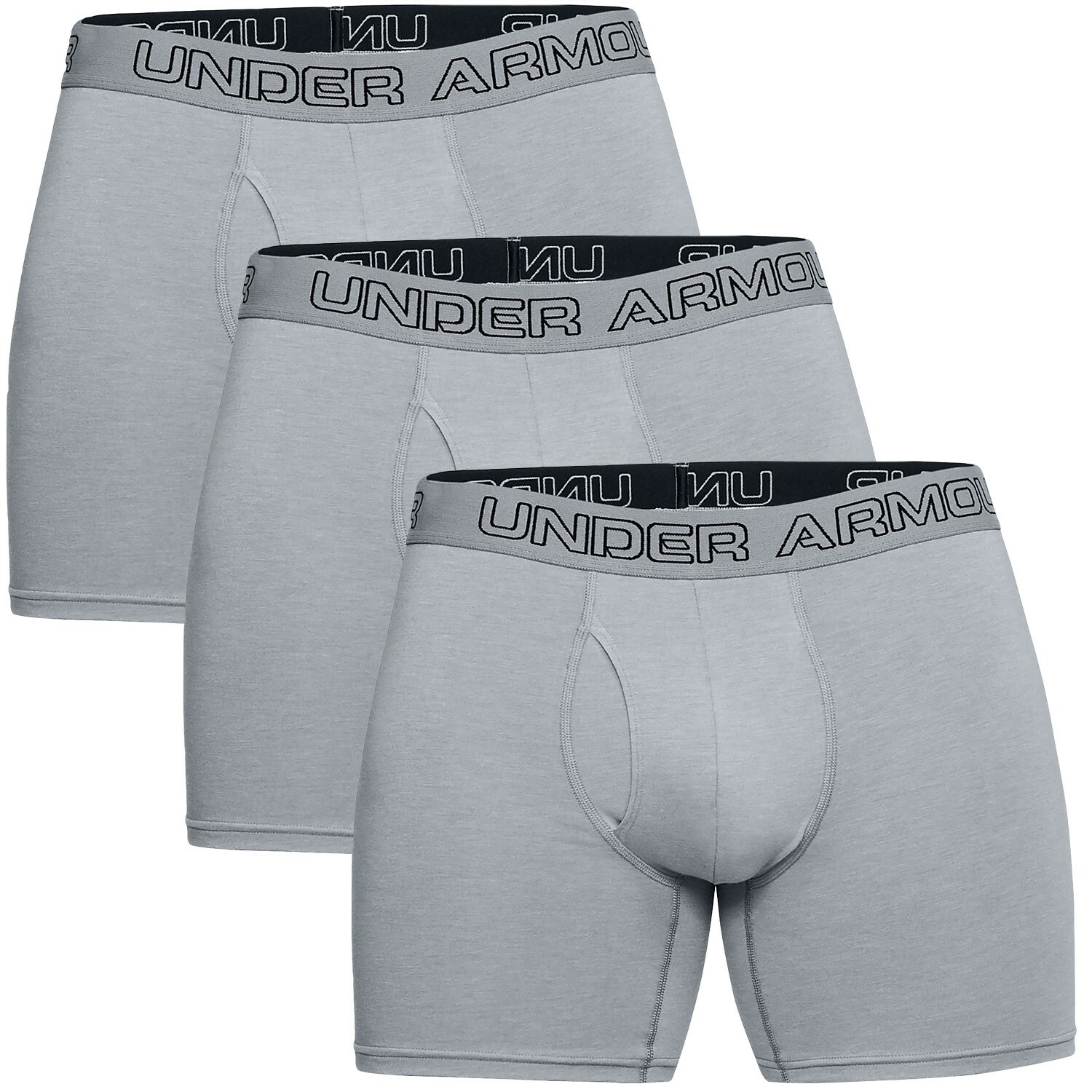 New Three Pack Men's UA Under Armour Stretch Charged Cotton Jock Boxer Briefs