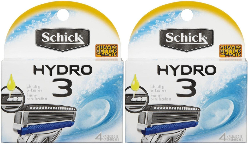 Schick Hydro3 Refill Blade Cartridges for Men, 8 Count