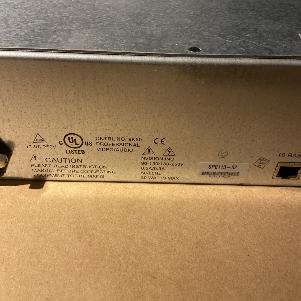 Miranda Technologies NV9601 Control Panel NVISION 9000 Router Control Eystem