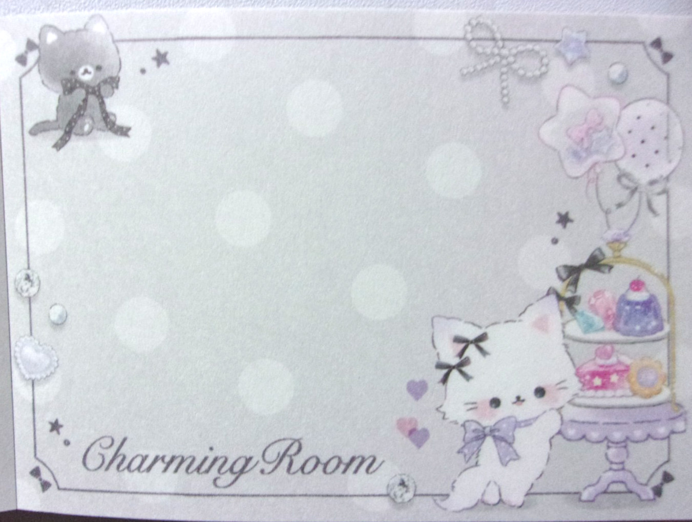 Q-LIA Cat Charming Room Mini Memo Pad Made in Japan 70 sheets