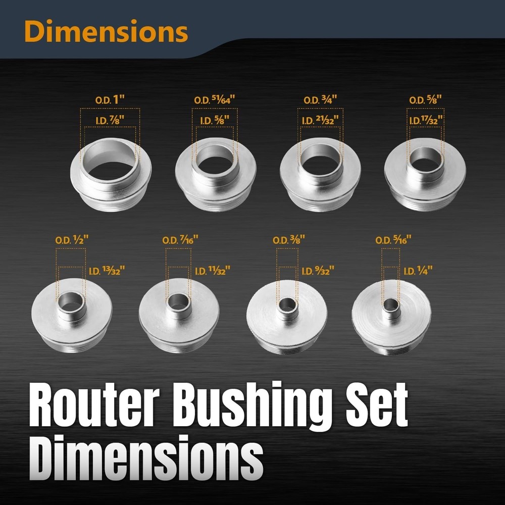 Versatile 10-Piece Router Template Guide Set - Perfect for Woodworking Projects