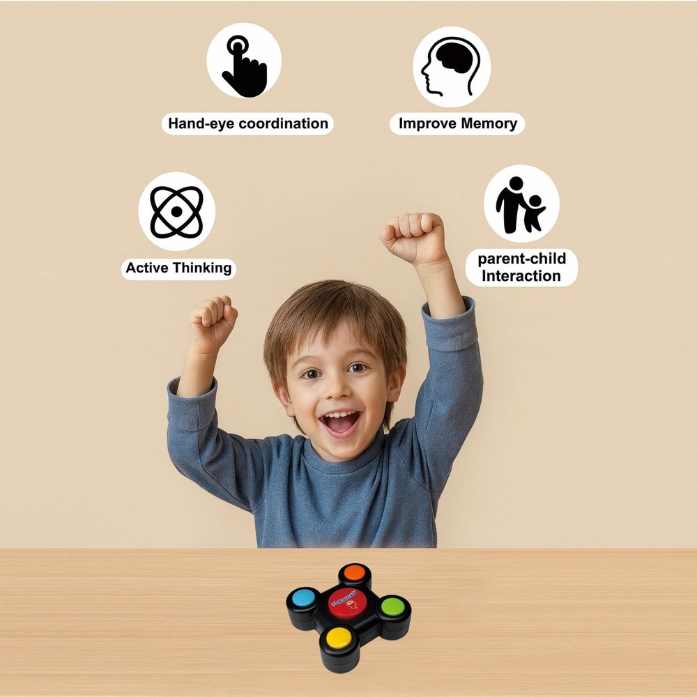CIZOSYU Light & Sound Memory Game – Interactive Electronic Toy Small, Black