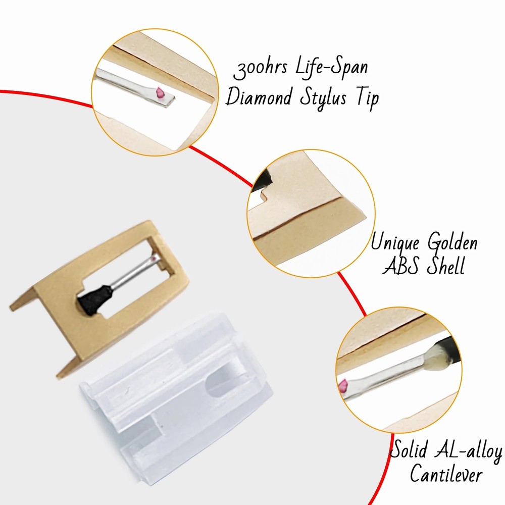 Record Player Needles, Turntable Stylus Needles Replacement for Gold