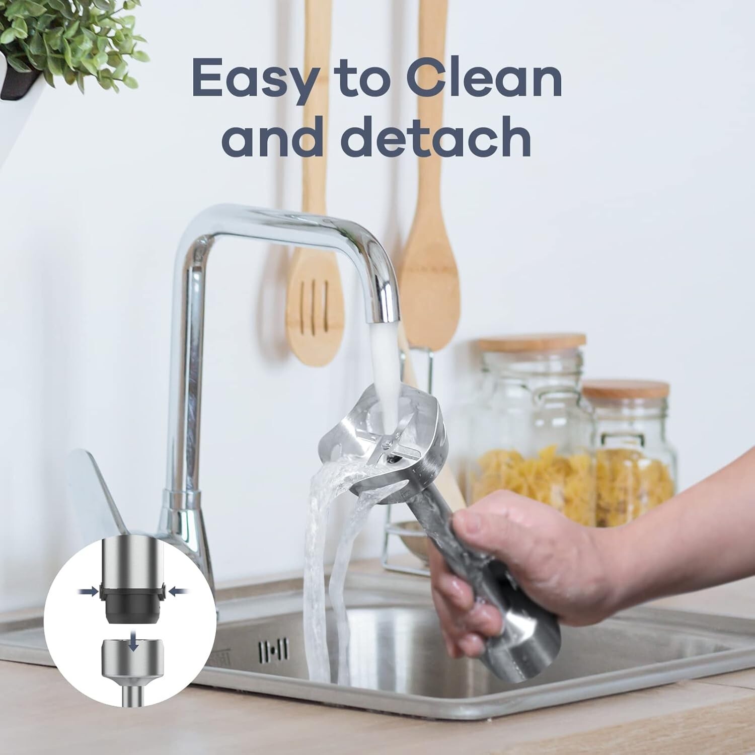 Heavy Duty Stainless Steel Immersion Blender - 8-in-1 with Turbo Boost Function