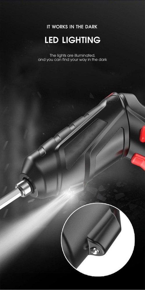 4.2V High-power Wireless Electric Screwdriver Kit with LED Light Tools