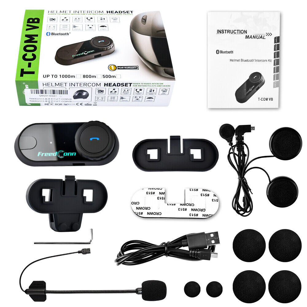 TCOM VB Motorcycle Helmet Intercom Bluetooth Headset Wireless Interphone & Mic
