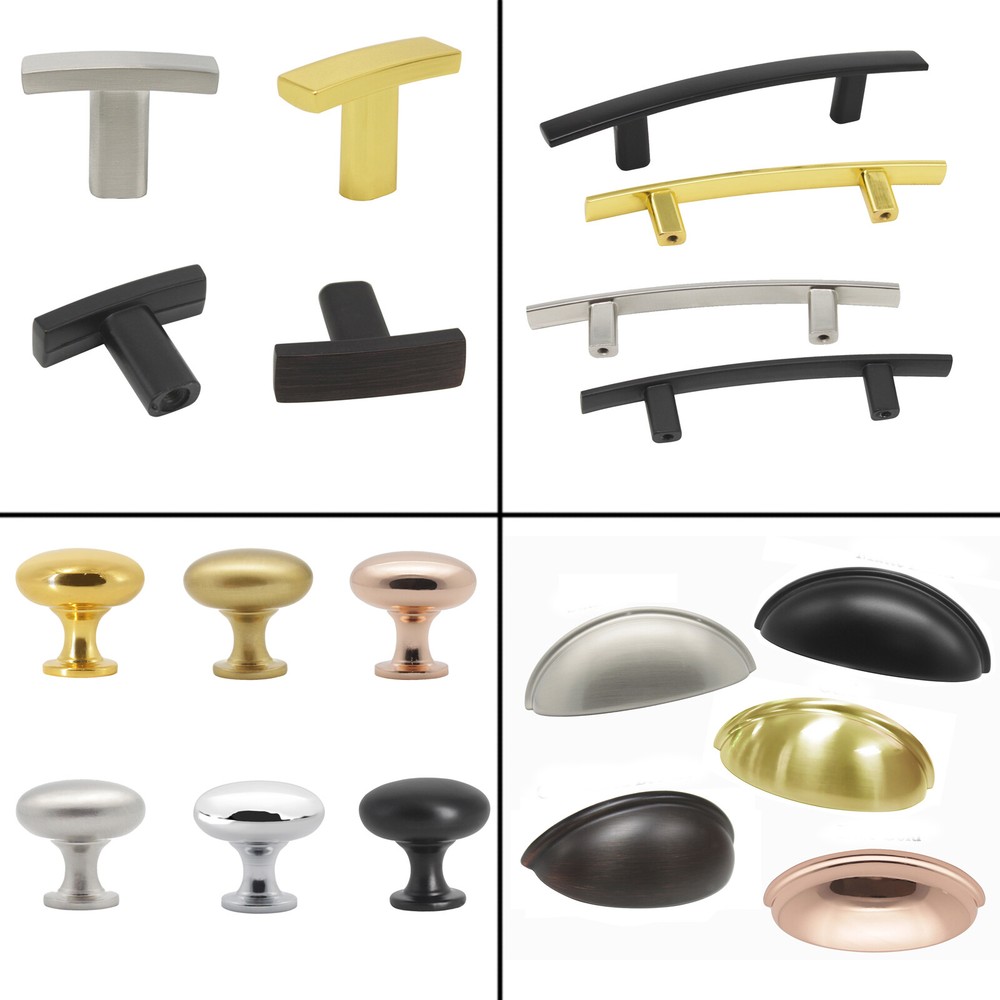 Probrico Cabinet Drawer Handles Kitchen Zinc Alloy Bar Pulls Knobs Shell Cup