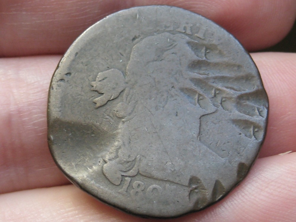 1807 Draped Bust Large Cent Penny- Rotated Reverse Die Mint Error