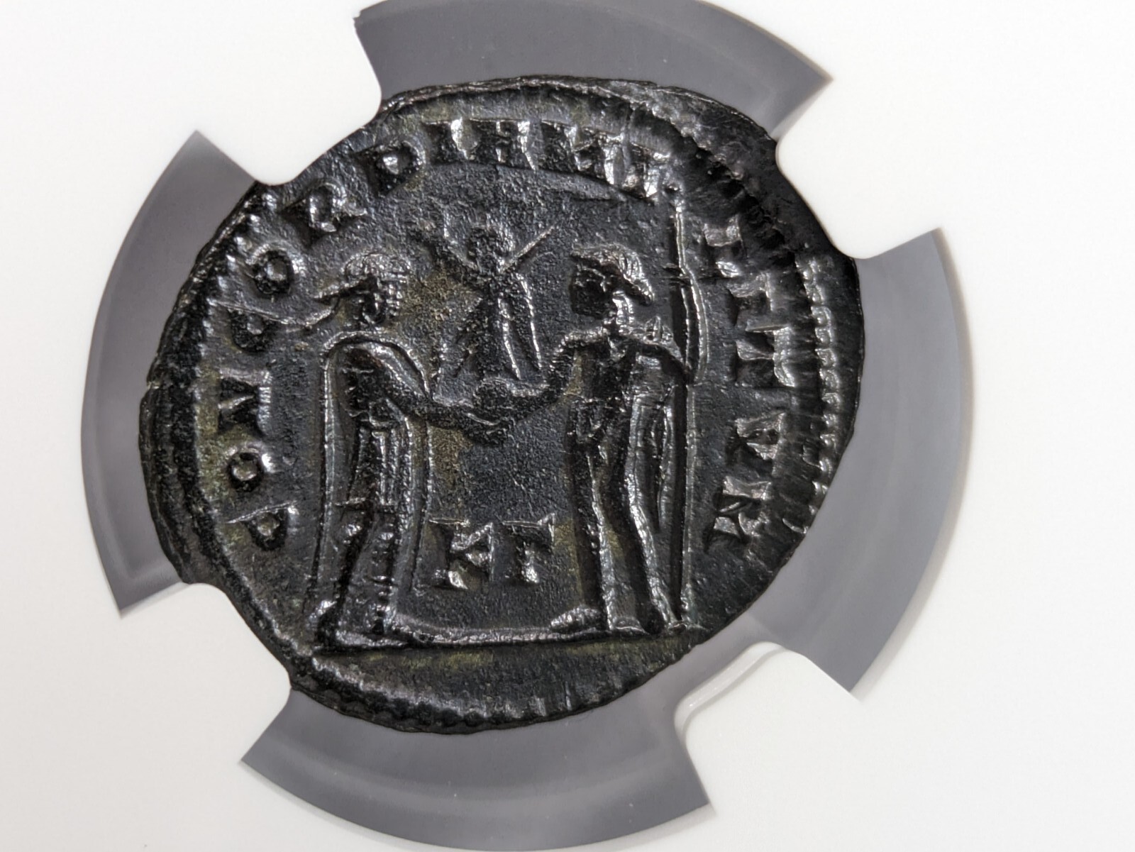 Diocletian Roman Empire AD 284-305 NGC AU Post Ref Radiate Aurelianianus Soldier