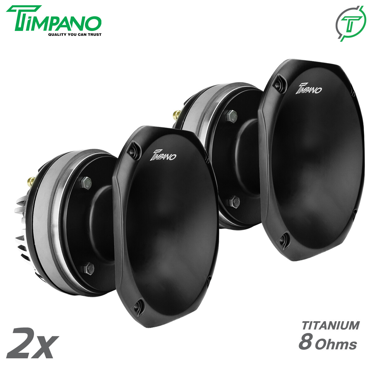 2x Timpano TPT-DH2000 SLIM 2" Compression Driver + Horn - Titanium 8 Ohm 900W