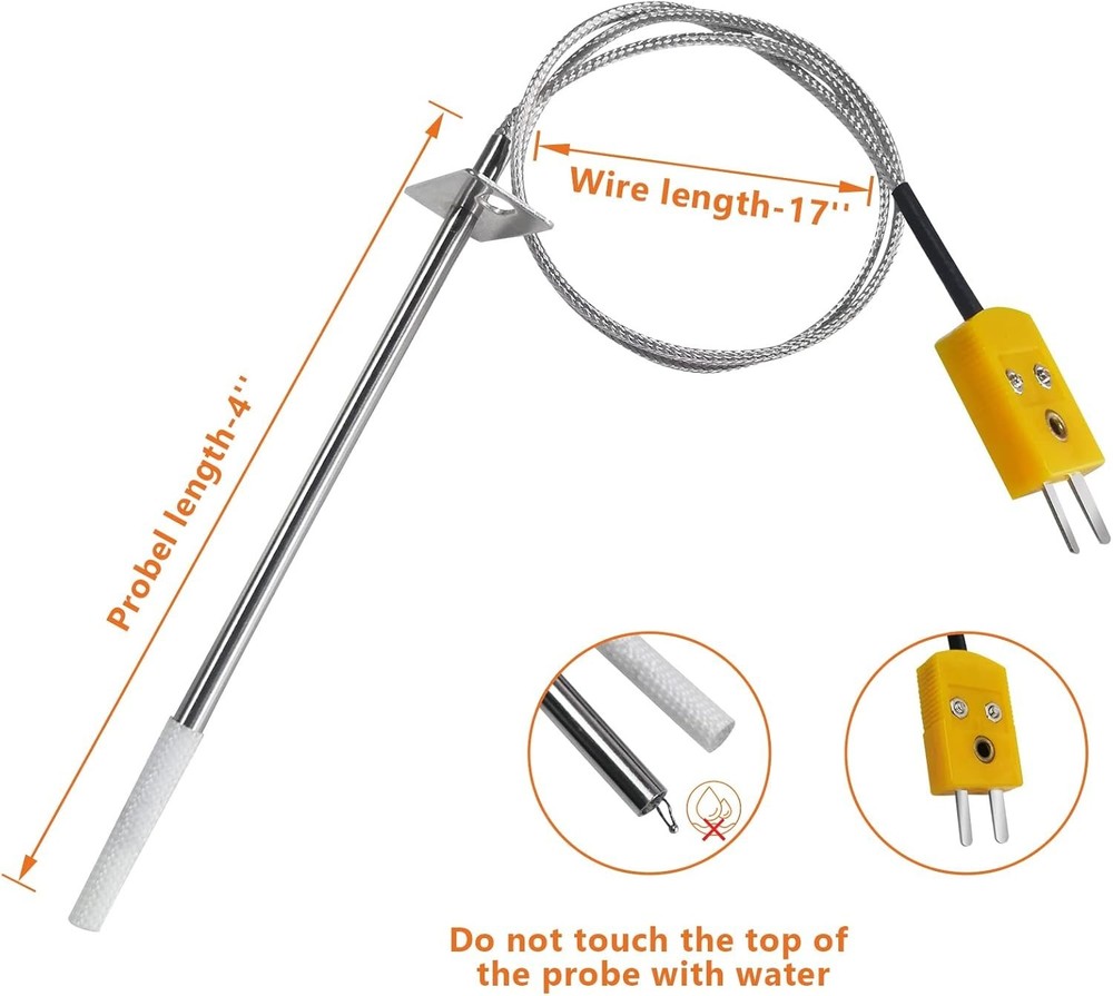 Replacement Temperature Probe Kit for Masterbuilt Gravity Series Grills 4" St...