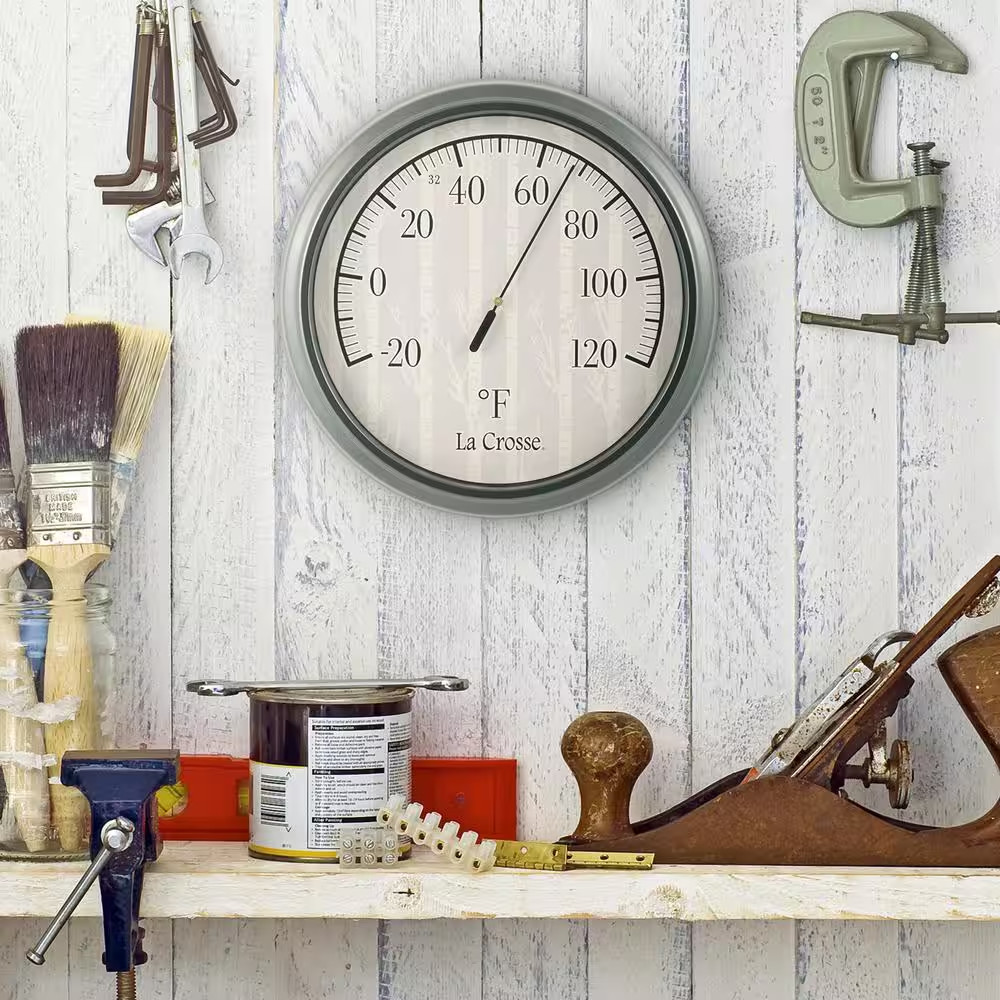 8 In. Analog Thermometer with Birch Tree Dial