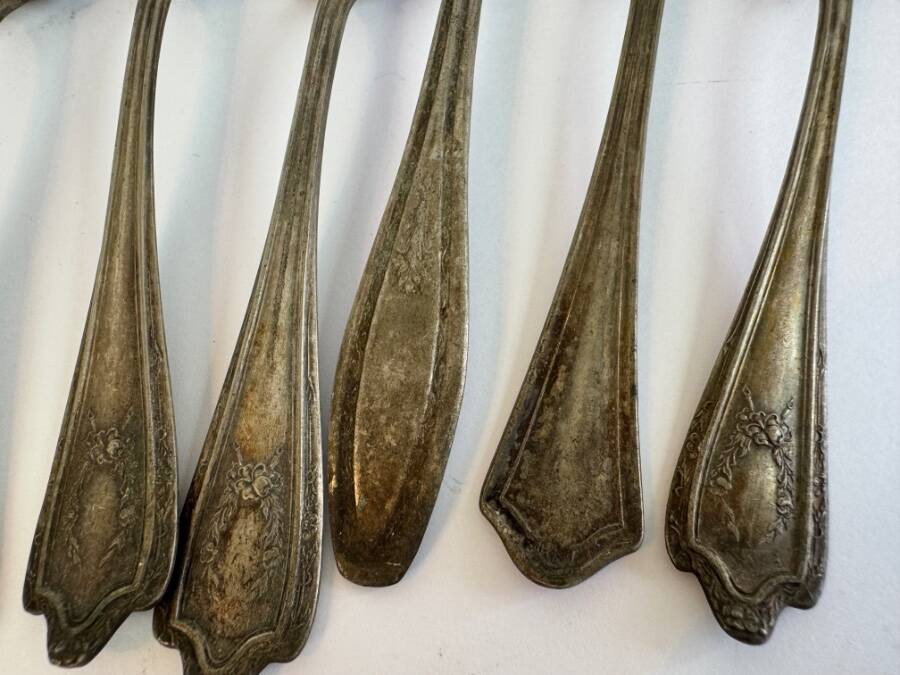 13 Vintage Silver Plated Spoons Lot Various Designs Styles Makers Crafts Art